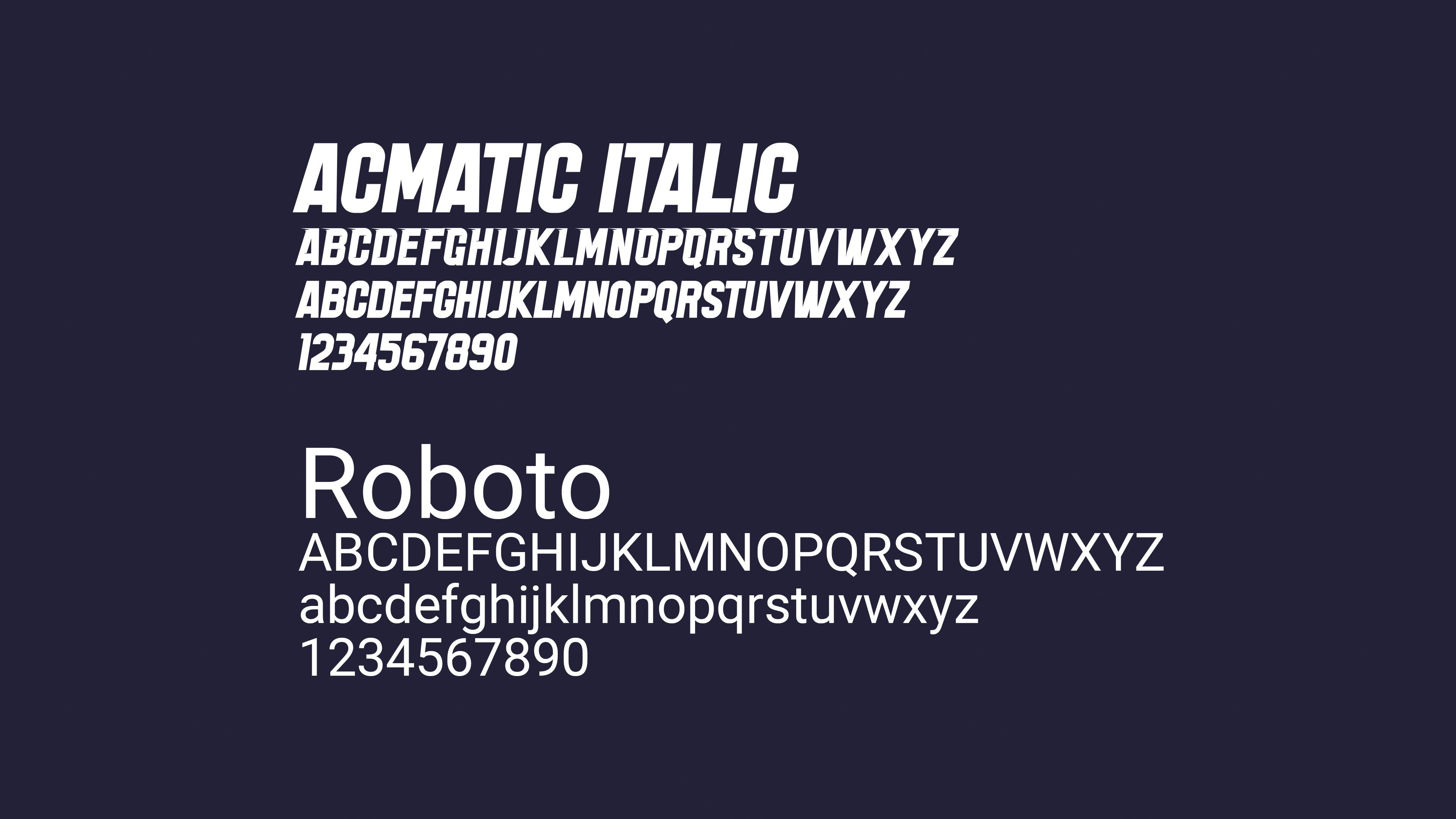 Fonts used for Sonic Bunny Brand: Acmatic Italic and Roboto